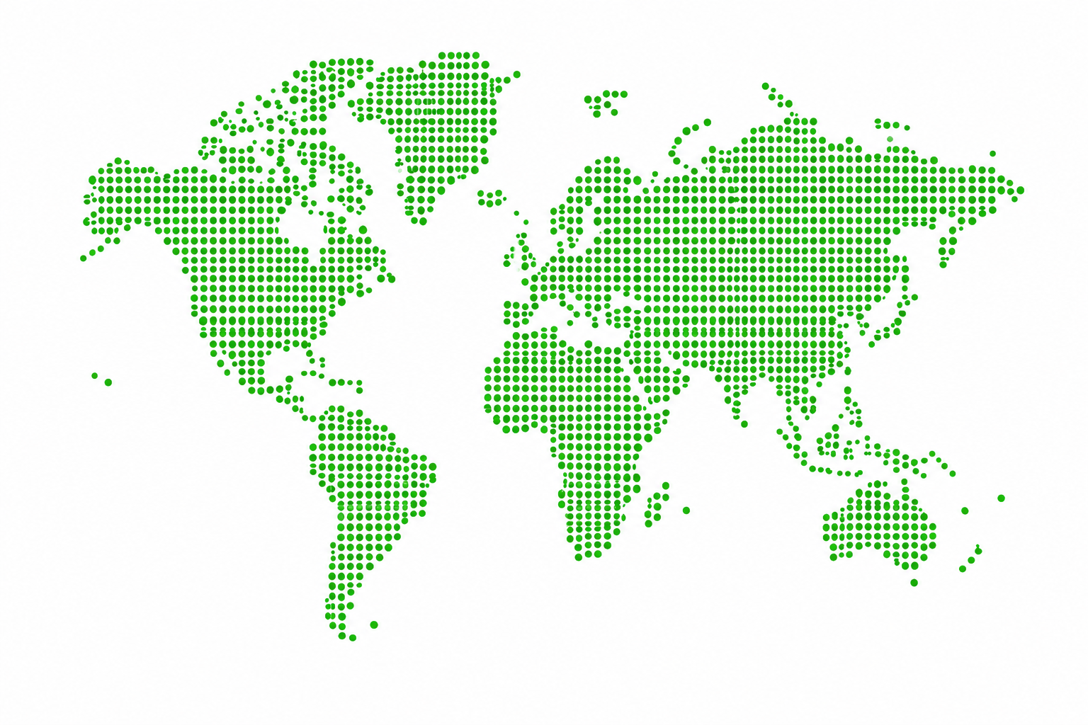 Dotted green world map